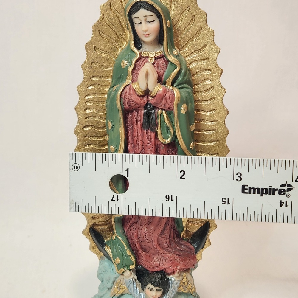 Our Lady of Guadalupe Statue 7.5" Hand Painted Virgin Mary Figurine Ceramic? - Picture 7 of 7